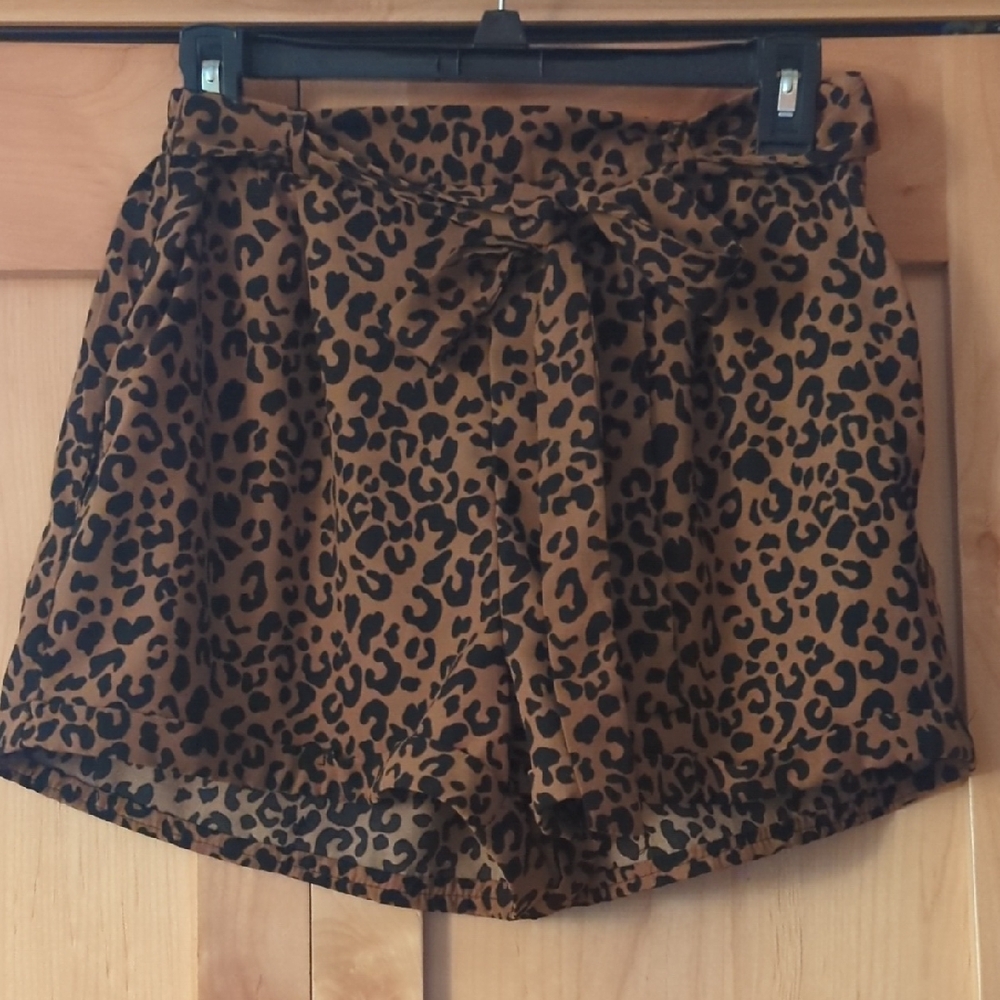 Sienna Sky High Waist Leopard Print Shorts